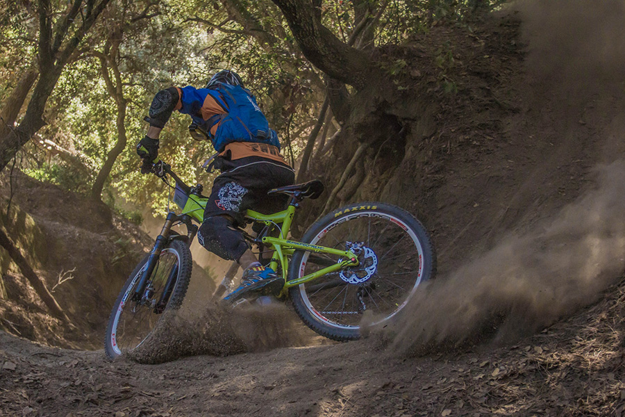 Mountian Bike on sharp curve